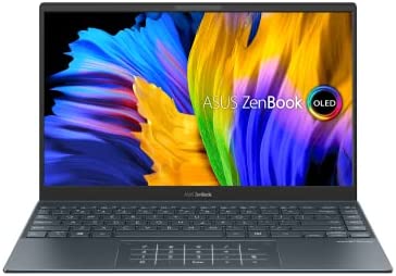 ASUS ZenBook 13 Ultra-Slim Laptop, 13.3” OLED NanoEdge, Intel Evo Platform i7-1165G7, 16GB, 512GB SSD, NumberPad, Thunderbolt 4, Wi-Fi 6, Windows 11 Pro, AI Noise-Cancellation, Pine Grey, UX325EA-XH74