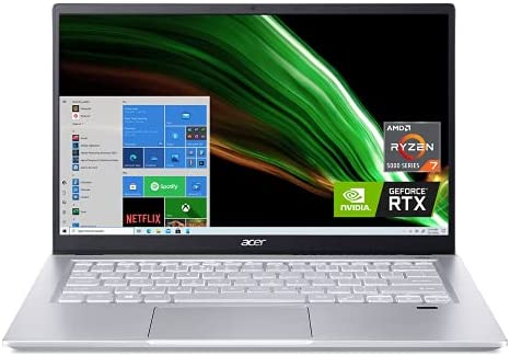 Acer Swift X SFX14-41G-R1S6 Creator Laptop | 14" Full HD 100% sRGB | AMD Ryzen 7 5800U | NVIDIA RTX 3050Ti Laptop GPU | 16GB LPDDR4X | 512GB SSD | Wi-Fi 6 | Backlit KB | Amazon Alexa | Windows 10 Home