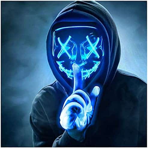 Max Fun Halloween Mask Glowing Gloves for Halloween Costume Cosplay Party Led Light Up Scary Masks for Halloween Party