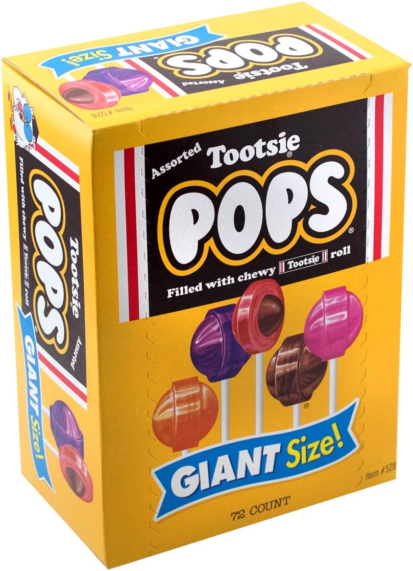 Tootsie Roll Pops Giant Size (72 Count), Variety Pack, 3.82 Pound, Allergen Friendly, HALLOWEEN FAVORITE