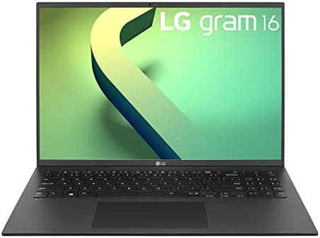 LG gram (2022) 16Z90Q Ultra Lightweight Laptop, 16" (2560 x 1600) IPS Display, Intel Evo 12th Gen i7 1260P Processor, 16GB LPDDR5, 256GB NVMe SSD, FHD Webcam, WiFi 6E, Thunderbolt 4, Windows11, Black