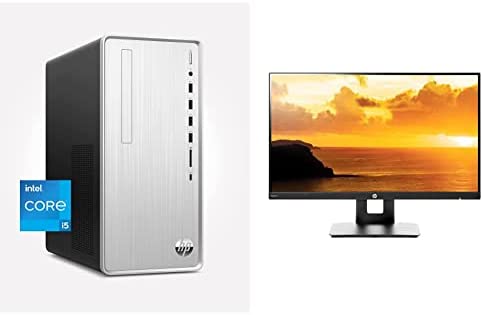 HP Pavilion Desktop PC, 11th Gen Intel Core i5-11400 Processor, 8 GB RAM, 512 GB SSD, Windows 11, Wi-Fi 6 and Bluetooth 5.0 Combo, 9 USB Ports & VH240a 23.8-Inch Full HD Monitor, Black