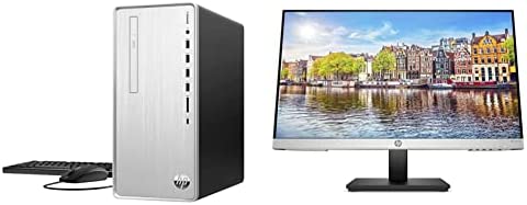 HP Pavilion Desktop PC, AMD Ryzen 7 5700G, 16 GB RAM, 256 GB SSD & 1 TB Hard Drive & 24mh FHD Monitor – Computer Monitor with 23.8-Inch IPS Display (1080p) – Built-in Speakers and VESA Mounting