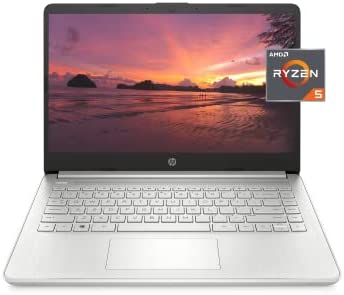 HP 14 Laptop, AMD Ryzen 5 5500U, 8 GB RAM, 256 GB SSD Storage, 14-inch Full HD Display, Windows 11 Home, Thin & Portable, Micro-edge & Anti-glare Screen, Long Battery Life (14-fq1025nr, 2021)