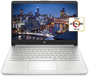 HP 14 Laptop, AMD Athlon Gold 3150U, 4 GB RAM, 128 GB SSD Storage, 14-inch HD Display, Windows 10 in S Mode, Long Battery Life, Webcam with Dual Mics, Thin & Light Design (14-fq0090nr, 2021)