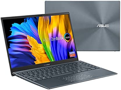 ASUS ZenBook 13 Ultra-Slim Laptop, 13.3” OLED FHD NanoEdge Bezel Display, Intel Core i7-1165G7, 8GB LPDDR4X RAM, 512GB SSD, NumberPad, Thunderbolt 4, Wi-Fi 6, Windows 10 Home, Pine Grey, UX325EA-ES71