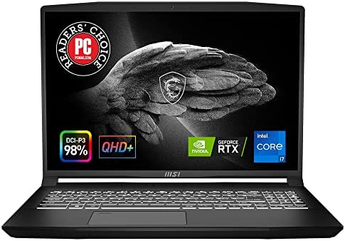 MSI Creator M16 16″ Content Creation Laptop: Intel Core i7-12650H RTX 3060 32GB 1TB NVMe SSD, QHD+ 16:10 60Hz 100% DCI-P3, 180-Degree Lay-Flat, Cooler Boost Trinity+, Win 11 Home: Black A12UEV-468