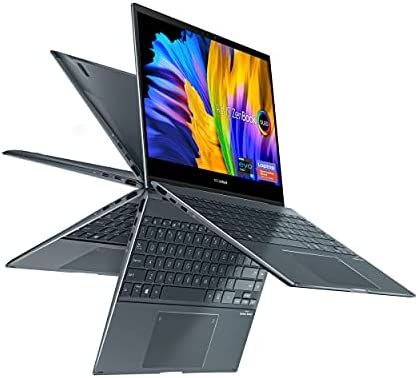 ASUS ZenBook Flip 13 OLED Ultra Slim 2-in-1 Laptop, 13.3” OLED FHD Touch Screen, Intel Evo Platform Core i7-1165G7, 16GB RAM, 1TB SSD, Windows 11 Home, AI Noise-Cancellation, Pine Grey, UX363EA-AH74T