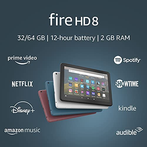 Fire HD 8 tablet, 8" HD display, 32 GB, (2020 release), designed for portable entertainment, Plum