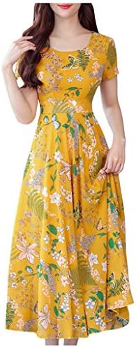 Casual Maxi Dress for Women Sleeveless Casual Spaghetti Strap Sun Dresses Floral A Line Dress Bohemian Plus Size Dress