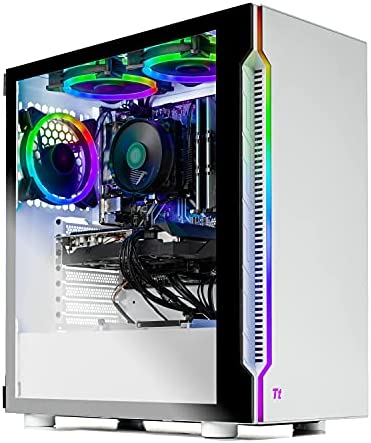 SkyTech Archangel 3.0 Gaming Computer PC Desktop – Ryzen 5 3600 6-Core 3.6GHz, RTX 3060 12GB, 1TB SSD, 16GB DDR4 3200, RGB Fans, AC WiFi, 600W Gold PSU, Windows 10 Home 64-bit, White