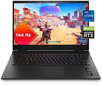 OMEN by HP 17-inch Laptop, Intel Core i7-12700H, NVIDIA GeForce RTX 3060, 16 GB RAM, 512 GB SSD, Windows 11 Home (17-ck1010nr, Shadow Black Aluminum)