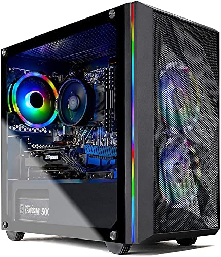 SkyTech Chronos Mini Gaming Computer PC Desktop – AMD Ryzen 5 3600 3.6 GHz, GTX 1650 4G, 500G SSD, 8G 3000, RGB Fans, AC WiFi, Windows 10 Home 64-bit