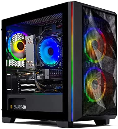 SkyTech Chronos Mini Gaming Computer PC Desktop – Intel Core-i5 10400F 2.9GHz, GTX 1660 6G, 1TB NVMe, 16G DDR4 3200, RGB Fans, AC WiFi, Windows 10 Home 64-bit