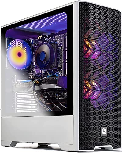 SkyTech Blaze 3.0 Gaming Computer PC Desktop – Intel i5-10400F 2.9GHz, GTX 1650 Super, 500GB SSD, 16GB DDR4 3200, RGB Fans, AC WiFi, Windows 10 Home 64-bit, White