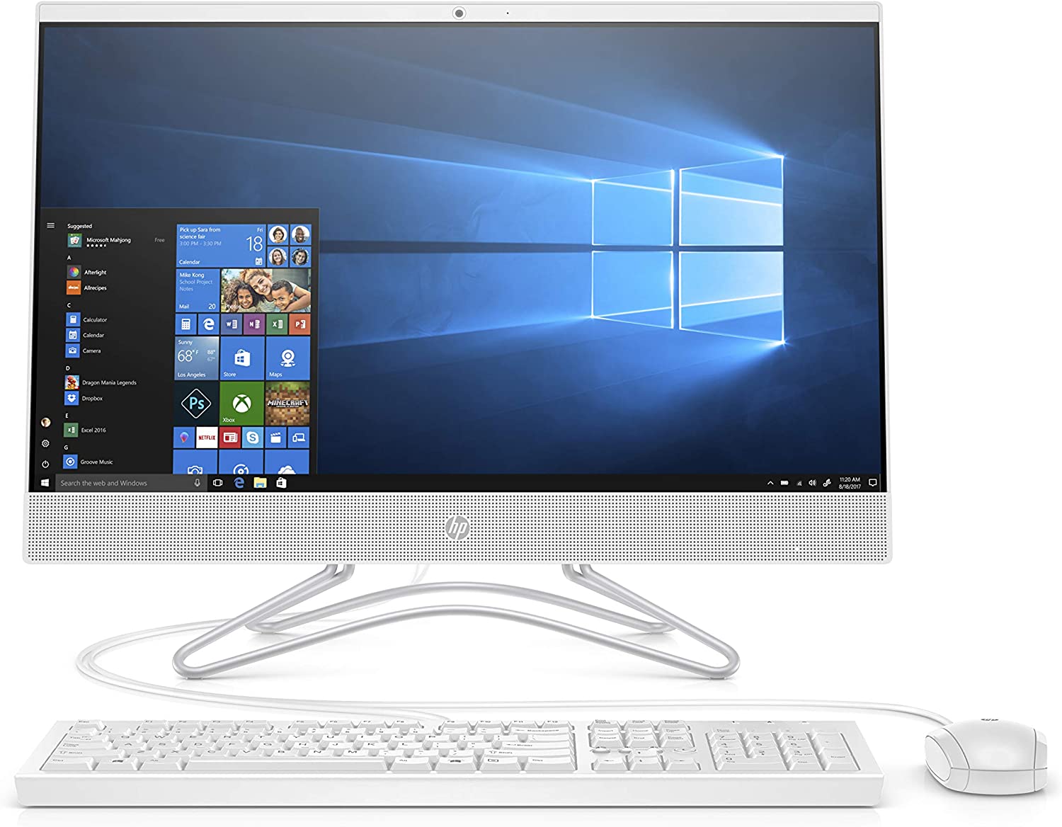 HP 24-Inch All-in-One Computer, AMD Ryzen 3 3200U Processor, 8 GB RAM, 1 TB Hard Drive, Windows 10 Home (24-f1030, White)