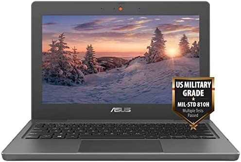 ASUS Student Laptop, 12 inch IPS Anti-Glare Eye-Care HD Display, Intel Celeron N4500, Military-Grade Durability, Wi-Fi 6, Ethernet Port, Long Battery Life, Windows 10 Pro (4GB RAM | 128GB SSD)