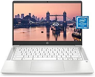 HP Chromebook 14 Laptop, Intel Celeron N4000 Processor, 4 GB RAM, 32 GB eMMC, 14” HD Display, Chrome