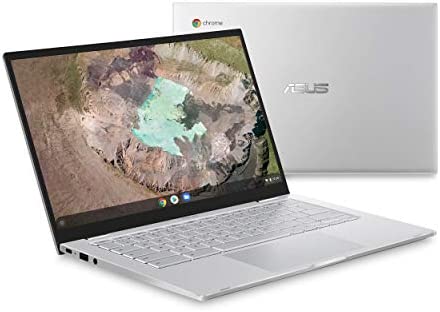 ASUS Chromebook C425 Clamshell Laptop, 14" FHD 4-Way NanoEdge Touch Screen, Intel Core m3-8100Y Processor, 4GB RAM, 128GB eMMC Storage, Backlit KB, Silver, Chrome OS, C425TA-AS348FT