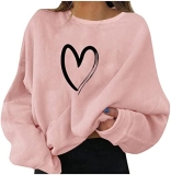 YUTANRAL Valentines Day Gifts for Her 2023 Cute Graphic Long Sleeve Crewneck Sweatshirts Blouses Fashion Casual Y2k Clothing